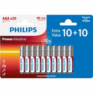 Philips LR03P20BP/GRS Μπαταρίες Αλκαλικές Power Alkaline 20 τμχ AAA